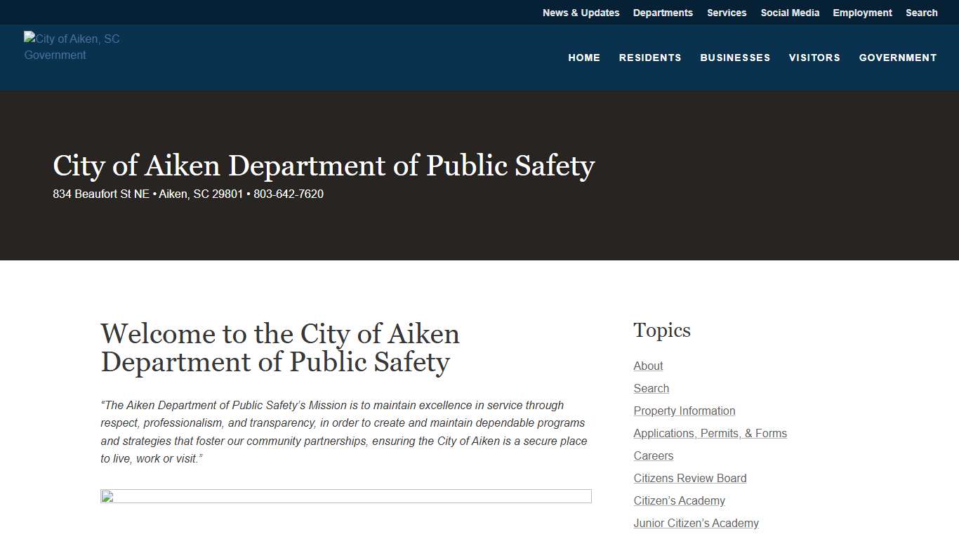 Public Safety City of Aiken, SC Government